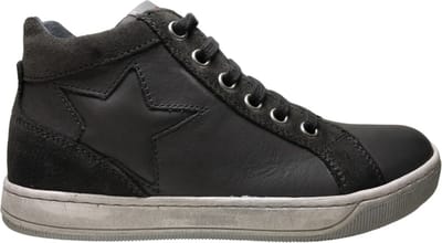 Naturino - Clay Star- mt 25 - veter rits ster lederen hoge sneakers - grijs