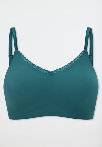 Naadloos bustier met uitneembare pads, kant, groen - Invisible Soft Lace 38