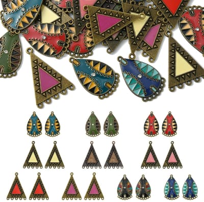 Dailygoody - Kroonluchter Componenten - DIY Sieraden - Emaille Teardrop Connectors - 40 Stuks - Ambachten en Oorbellen - Geschikt voor Verjaardag en H...