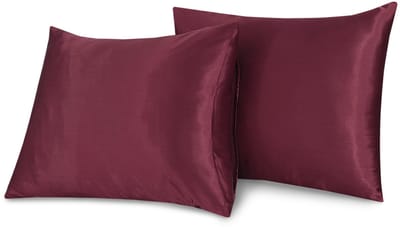Beauty Silk - Satijnen Kussenslopen - Set van 2 stuks - 60 x 70 cm - Burgundy - Glans Satijn