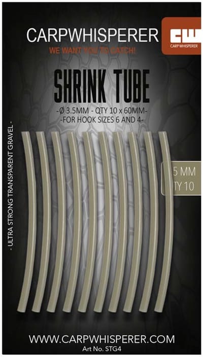 Carp Whisperer - Shrink Tube - Haak maat: 4 - 10 stuks - Gravel