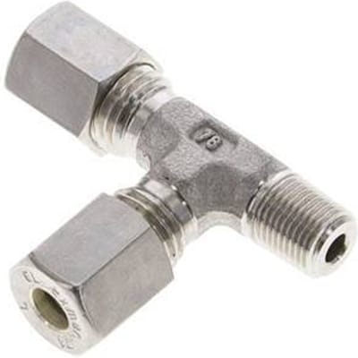 6L & R1/8'' RVS L-vorm Knelfitting Buitendraad 315bar ISO 8434-1