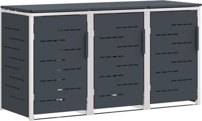 vidaXL - Containerombouw - for - 3 - Bins - 240L - Roestvrij - staal