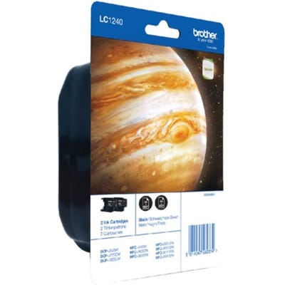 Brother LC-1240BKBP2 inktcartridge, origineel, normaal rendement, zwart (2 stuks)