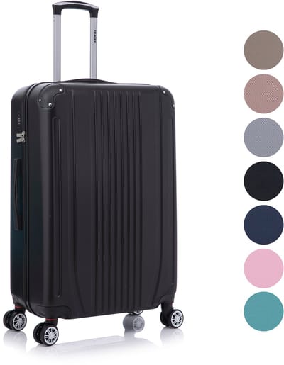 TRALEX - Levante - Grote koffer - 97L - 76x49x29cm - ABS - Harde schaal - Cijferslot - Lichtgewicht - Flexibel - Duurzaam - Stille (rubberen) wielen - Dubbele Spinner-wielen - Zwart