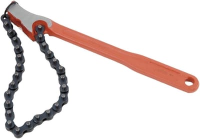 Kettingsleutel - Verstelbare Sleutel - Sanitair Werk - Omkeerbaar & Versterkt - 25.5cm Opening - Rood