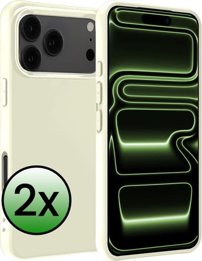 Hoesje 2 Stuks - Geschikt voor iPhone 17 Pro / 18 Pro - Sterk & Shockproof - Case Siliconen - Back Cover - Telefoon Hoes - Wit