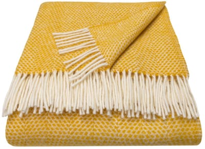 WOOOL Luxury Plaid - BEEHIVE (Yellow) 150x183cm - 100% Wol - Geel