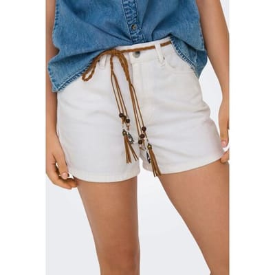 Only Broek Onlkelly Hw Shorts Dnm Azg Noos 15221469 White Denim Dames Maat - S