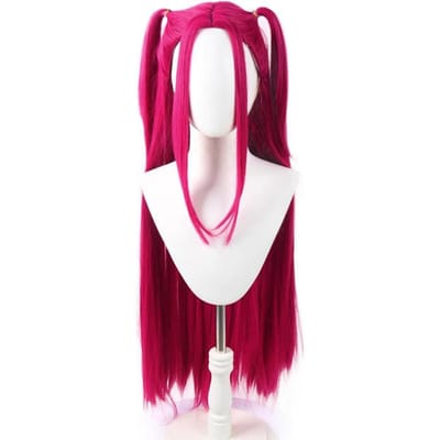 Paarse Lange Gevlochten Paardenstaart Pruik Anime Cosplay Pruiken voor Halloween Kostuumfeest Kind Anime Pruiken Cosplay white