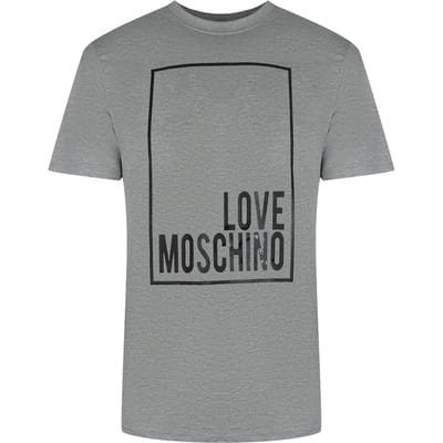 Love Moschino Box Logo Grijs T-shirt