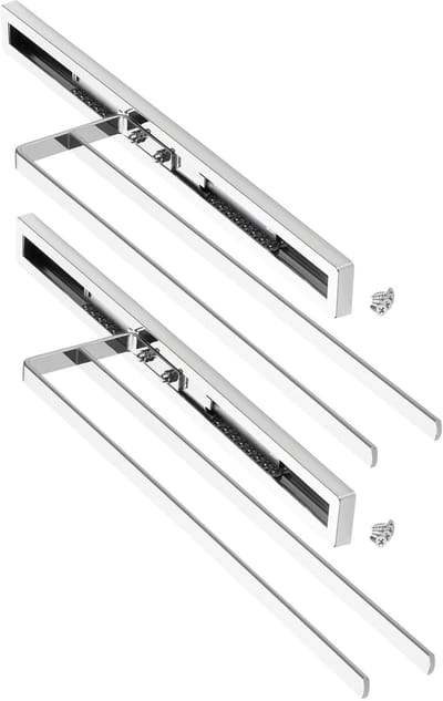 2 stuks SOTECH handdoekuittrekelement ELEGANCE chroom 2-armig 415 mm ingestoken, 715 mm uitgeschoven handdoekhouder
