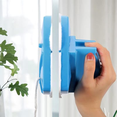 TIM® Magnetische Ramenwisser - Raamreiniger Magnetisch - Raamwisser - Blauw - ‎16cm x 16cm x 6cm