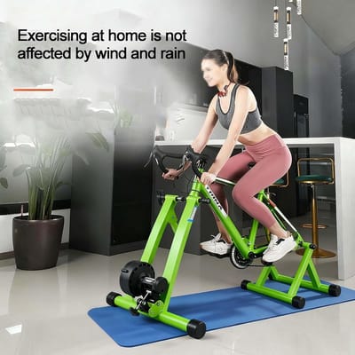 Fiets Trainer Stand - Indoor Fietsstation - Thuis Trainen - 6 Weerstandsniveaus - Inklapbaar Ontwerp - Zwart