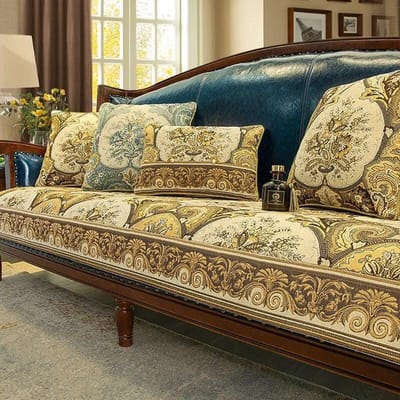 Antislip Sofakussen Vintage Europees Chenille Jacquard Borduurwerk Stoelhoes Vier Seizoenen Algemeen Luxe Sofaovertrek Hoes 90x210cm