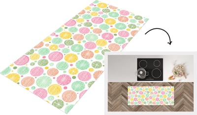 Keukenloper - Loper keuken - Regenboog - Stippen - Patroon - 120x50 cm - Keukenloper vinyl