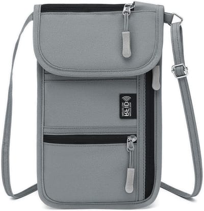 Reisdocumententas voor Dames en Heren, Compact en Stijlvol, Ideaal voor Paspoort en Accessoires, Grijs