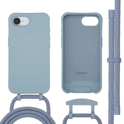 imoshion Hoesje - Geschikt voor iPhone 17e / 16e - Color Backcover met afneembaar koord geschikt voor MagSafe - Ash Blue