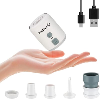 Draagbare elektrische pomp - Luchtpomp - Kamperen en reizen - Met ingebouwde lamp - 4 kPa 180 l/min - Wit