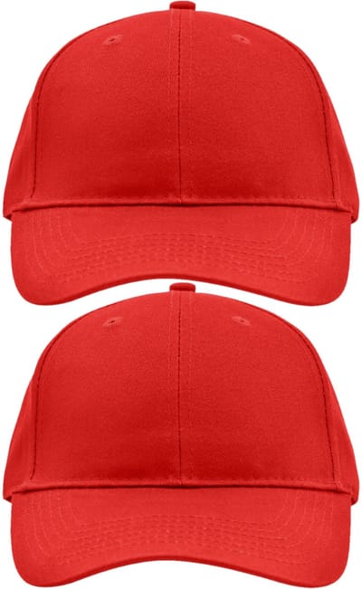 10x stuks 6-panel baseball rode caps/petjes