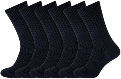 Heren sokken | Wollen sokken | Merk: Hertex | Kleur: Zwart | Maat: 41 t/m 47 | 6 paar