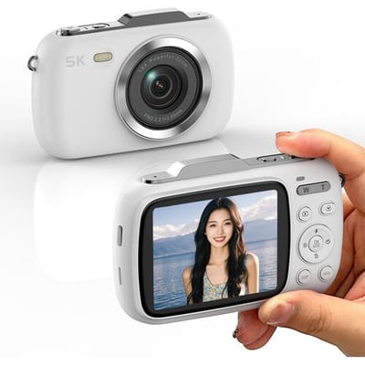 Komery G7 5K Digitale Camera, 80MP UHD Draagbare Vlogcamera, Betaalbare 18X Zoom Reiscamera Point-and-Shoot, Fotocamera voor Beginners en Tieners -