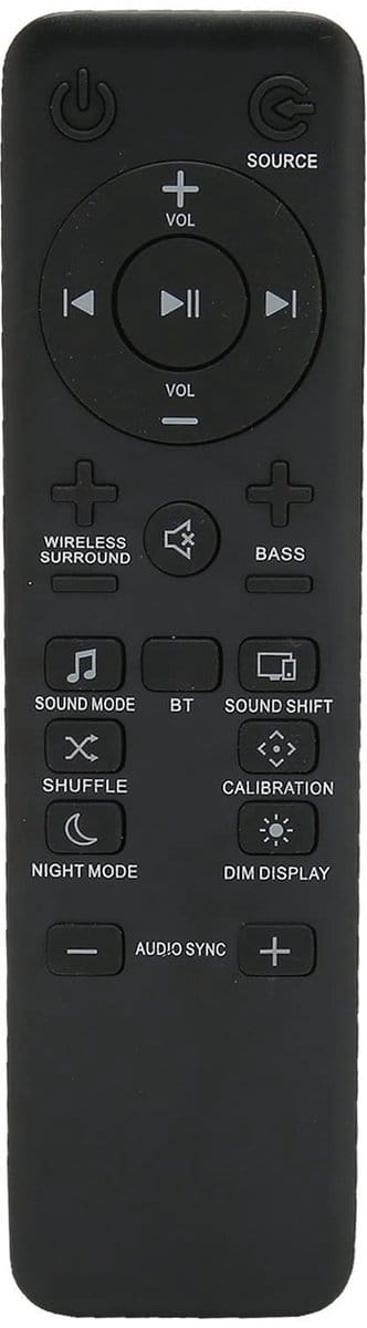 Dailygoody - Afstandsbediening voor Soundbar - Ergonomisch en Duurzaam ontwerp - Geschikt voor BAR 5.1 - Geluidssysteem - Gemakkelijk in gebruik - Ide