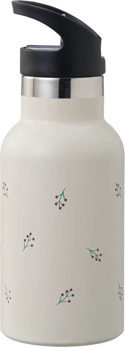 Fresk Thermosfles 350 ml - RVS Waterfles – Lekvrije Drinkfles voor Kinderen – Koude en Warme Dranken – BPA-vrij – Onbreekbaar – 2 Doppen – Thermosbeker – Drinkbeker Meisjes - Ecru - Berries