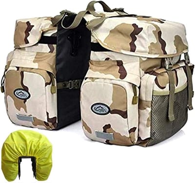 Fietstas Bagagedrager - Dubbele Tas - Fietstochten Maken - Waterdichte Sluiting - 50 Liter - Camouflage