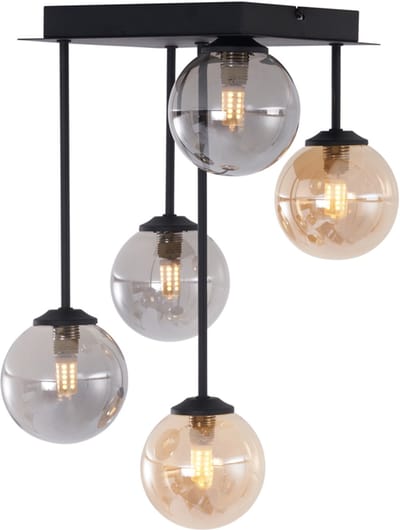 QAZQA athens - Moderne Plafondlamp - 5 lichts - Ø 25.5 cm - Zwart Goud - Woonkamer | Slaapkamer | Keuken