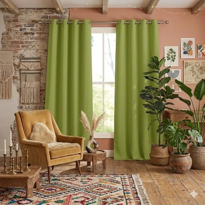 Maison Elara Blackout Gordijnen 2 Stuks Frisgroen Thermisch Verduisterend met Oogjes 140x245 cm