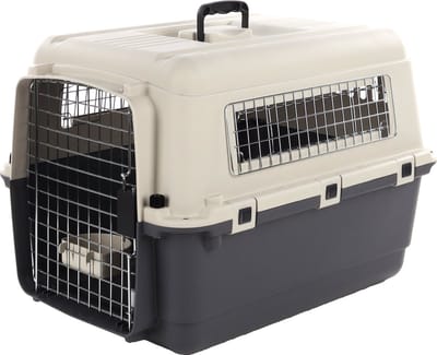 Transportbox hond M 67×53×47 cm – Flamingo Transportkooi Nomad Donkergrijs
