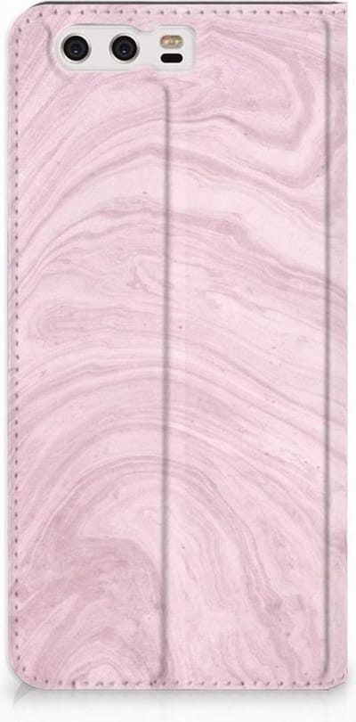 Standcase Hoesje voor Huawei P10 Plus Standcase Marble Pink - Origineel Cadeau Vriendin
