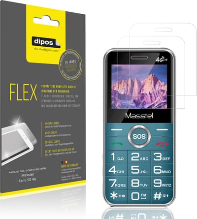 dipos – 2x Beschermfolie geschikt voor Masstel Fami 50 4G | 3D Full Cover Screenprotector | 100% Passend
