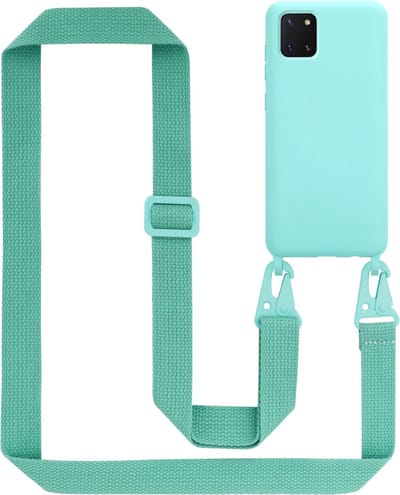 Cadorabo Mobiele telefoon ketting geschikt voor Samsung Galaxy A81 / NOTE 10 LITE / M60s in LIQUID TURKOOIS - Silicone beschermhoes met lengte verstelbare koord riem