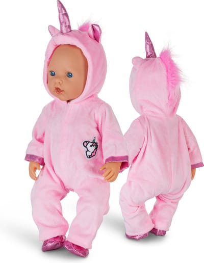 Isa's Friends® - Poppenkleding - Kleertjes geschikt voor o.a. BABY born - 43 cm - Unicorn Onesie