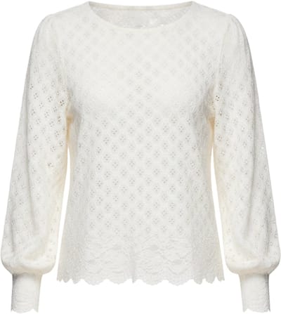 OMBRE Blouse - Loose Fit - Polyamide - Lange Mouw Gebroken Wit S