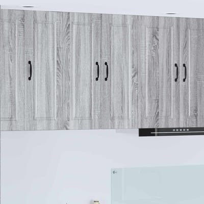 vidaXL - Wandkast - PORTO - Grijs - Sonoma - 60 - x - 31 - x - 80 - cm - Bewerkt - hout