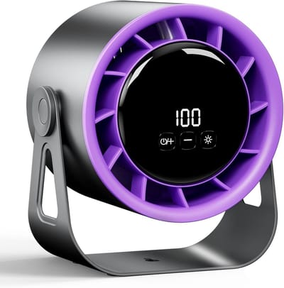 Solvix tafel ventilator geluidloos - Bureauventilator - USB Oplaadbaar - 100 Snelheidsinstellingen - 360° Verstelbaar - Voor Thuis, Kantoor & Kamperen