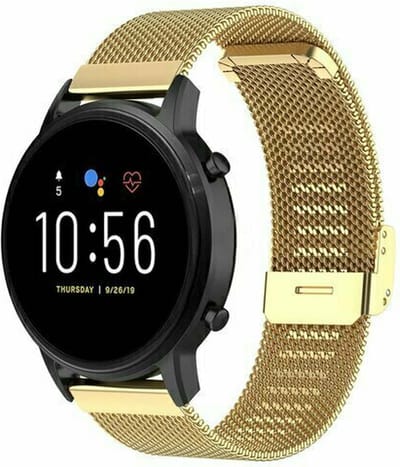 By Qubix - 22mm - Milanese bandje met klemsluiting - Goud - geschikt voor Huawei Watch 3 / 4 / 5 (pro) - 46mm & geschikt voor Huawei Watch GT / GT 2 / GT 3 (pro) / GT 4 (pro) / GT 5 (pro) / GT 6 (pro) 46mm / Ultimate / Ultimate 2
