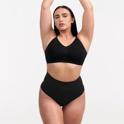 cfab - Corrigerende string met hoge taille - Zwart - M/L