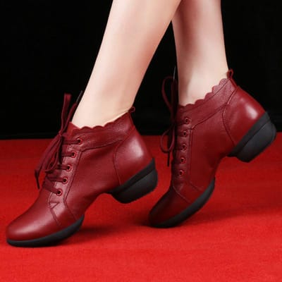 Dansschoenen Dames Dames Moderne Zachte Buitenzool Jazz Sneakers Echt Leer Ademende Vrouwelijke Dans Fitness Sport 35