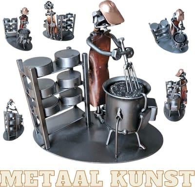 Kaasmaker-metaal kunst-metaal beeld-kaas-kaasproducten-kaaswinkel-het best cadeau-uniek-verjaardag-sinterklas gift-geschenk