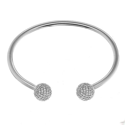 Juwelier Zwartevalk Zilveren gerhodineerd bangle met bal - 26.023/60mm