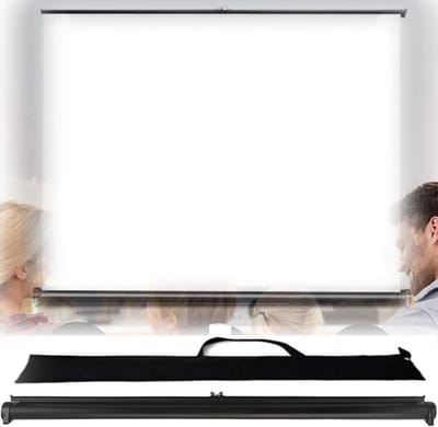Draagbaar Projectiescherm - Filmscherm HD - Thuisbioscoop Kantoor - Handmatig Uittrekbaar - 50 Inch 16:9 - Wit