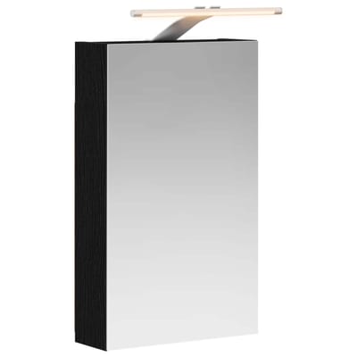 vidaXL - Badkamerspiegelkast - Zwart - Eiken - 30 - x - 10,5 - x - 50 - cm - Bewerkt - hout