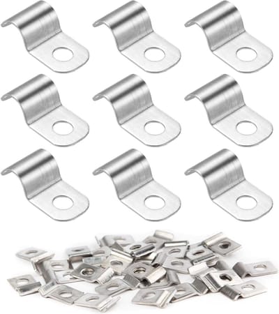 Set van 50 metalen slangklemmen voor het bevestigen van slangen en kabels, diameter 6 mm, duurzame en roestvrije klemmen voor kleine buizen en leidingen
