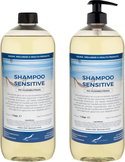 Shampoo Sensitive Care - 1 liter (transparant) - 2 Stuks - met pomp - Voordeelverpakking - Haarverzorging