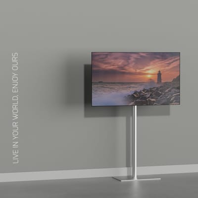 TV vloerstatief TILE 120 Design Tv standaard Geborsteld RVS 19-40” - VESA 100X100
