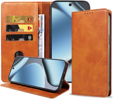Geschikt voor Google Pixel 10 Pro Telefoonhoesje Kunstleer met Magnetische sluiting en Pasjeshouder Bookcase met Klepje - Walletcase with Cardslot - Bruin - Smartphonica geschikt voor Google Pixel 10 Pro